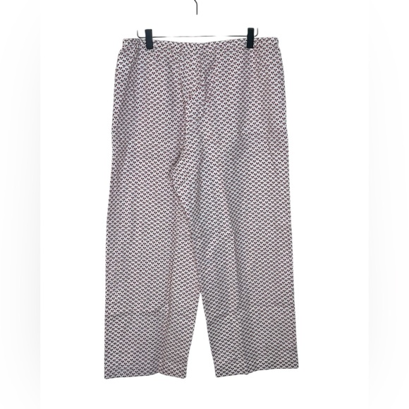 J. Crew Cotton & Linen Blend Floral Printed White Wide Leg Pants NWT L - Picture 2 of 8